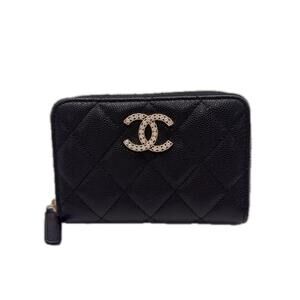 CHANEL Black Caviar Leather Wallet